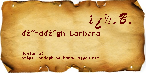 Ördögh Barbara névjegykártya
