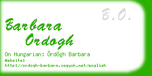 barbara ordogh business card