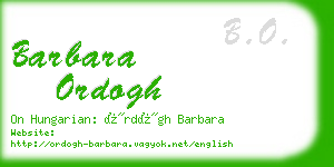 barbara ordogh business card